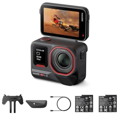 Insta360 Ace Pro 2 Double batterie – Caméra d'action étanche 8K co-conçue avec Leica, capteur 1/1,3", double puce AI, faible luminosité, audio supérieur Insta360 Ace Pro 2 Double batterie – Caméra d'action étanche 8K co-conçue avec Leica, capteur 1/1,3", double puce AI, faible luminosité, audio supérieur