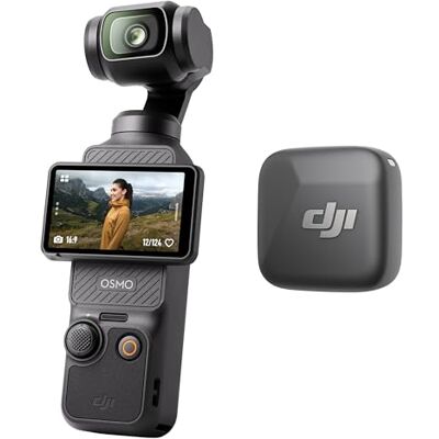 DJI Osmo Pocket 3 Vlog Bundle, caméra de vlogging avec CMOS 2,5 cm et 4K Stabilisation à 3 axes, suivi des projecteurs, mise au point rapide, micro inclus pour un son clair DJI Osmo Pocket 3 Vlog Bundle, caméra de vlogging avec CMOS 2,5 cm et 4K Stabilisation à 3 axes, suivi des projecteurs, mise au point rapide, micro inclus pour un son clair