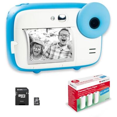 AgfaPhoto AGFA PHOTO Realikids Instant Cam + 1 carte Micro SD de 32 Go +3 rouleaux de papier thermique ATP3WH-Fotocamera instantanée pour enfants, écran LCD 2,4", miroir selfie et filtre photographique, couleur AgfaPhoto AGFA PHOTO Realikids Instant Cam + 1 carte Micro SD de 32 Go +3 rouleaux de papier thermique ATP3WH-Fotocamera instantanée pour enfants, écran LCD 2,4", miroir selfie et filtre photographique, couleur