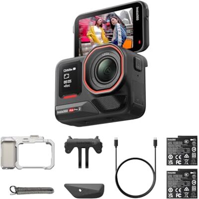 Insta360 Ace Pro 2 Xplorer Bundle Double batterie Caméra d'action étanche 8K co-conçue avec Leica, capteur 1/1,3", double puce AI, faible luminosité, audio supérieur, écran rabattable et édition IA Insta360 Ace Pro 2 Xplorer Bundle Double batterie Caméra d'action étanche 8K co-conçue avec Leica, capteur 1/1,3", double puce AI, faible luminosité, audio supérieur, écran rabattable et édition IA