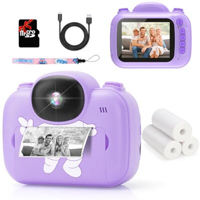 Trayoo Appareil photo numérique instantané pour enfants, cadeau de Noël et d'anniversaire pour filles de 3 à 12 ans (violet) Trayoo Appareil photo numérique instantané pour enfants, cadeau de Noël et d'anniversaire pour filles de 3 à 12 ans (violet)