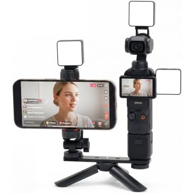 DJI Osmo Pocket 3 Live Stream Bundle, caméra de vlogging avec capteur CMOS Vidéo 4K/120fps, stabilisation à 3 axes, combo standard original + lumière LED magnétique + trépied + support de téléphone DJI Osmo Pocket 3 Live Stream Bundle, caméra de vlogging avec capteur CMOS Vidéo 4K/120fps, stabilisation à 3 axes, combo standard original + lumière LED magnétique + trépied + support de téléphone