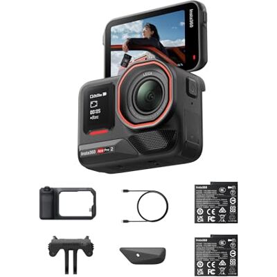 Insta360 Ace Pro 2 Xplorer Pro Bundle – Caméra d'action étanche 8K co-conçue avec Leica, capteur 1/1,3", double puce AI, faible luminosité, kit professionnel Xplorer Grip pour photographie de rue Insta360 Ace Pro 2 Xplorer Pro Bundle – Caméra d'action étanche 8K co-conçue avec Leica, capteur 1/1,3", double puce AI, faible luminosité, kit professionnel Xplorer Grip pour photographie de rue