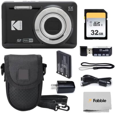 Kodak PIXPRO FZ55 Appareil photo numérique compact avec zoom Noir Zoom optique 5x, 16 MP, objectif grand angle de 28 mm, vidéo Full HD 1080p, ensemble avec carte SD de 32 Go Kodak PIXPRO FZ55 Appareil photo numérique compact avec zoom Noir Zoom optique 5x, 16 MP, objectif grand angle de 28 mm, vidéo Full HD 1080p, ensemble avec carte SD de 32 Go