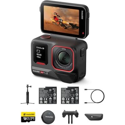 Insta360 Ace Pro 2 Pack vlog Caméra d'action étanche 8K co-conçue avec Leica, capteur 1/1,3", Double Puce d'IA, qualité en Basse lumière, Audio avancé, écran Rabattable Insta360 Ace Pro 2 Pack vlog Caméra d'action étanche 8K co-conçue avec Leica, capteur 1/1,3", Double Puce d'IA, qualité en Basse lumière, Audio avancé, écran Rabattable