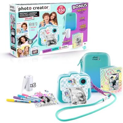 Canal Toys Photo Creator Appareil Photo Instantané Enfant 3 en 1- Impression Instantanée, Selfie, Photo et Vidéo, Écran Couleur, Plus de 350 Photos Incluses, USB-C Turquoise Dès 8 Ans CLK113 Canal Toys Photo Creator Appareil Photo Instantané Enfant 3 en 1- Impression Instantanée, Selfie, Photo et Vidéo, Écran Couleur, Plus de 350 Photos Incluses, USB-C Turquoise Dès 8 Ans CLK113