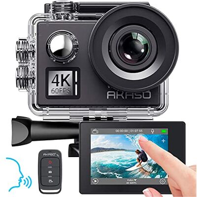 AKASO Action Cam 4K60FPS, caméra sous-marine 40 m étanche 20 MP WiFi avec stabilisation EIS, zoom 8X, commande vocale, télécommande, kit d'accessoires -V50 Elite AKASO Action Cam 4K60FPS, caméra sous-marine 40 m étanche 20 MP WiFi avec stabilisation EIS, zoom 8X, commande vocale, télécommande, kit d'accessoires -V50 Elite