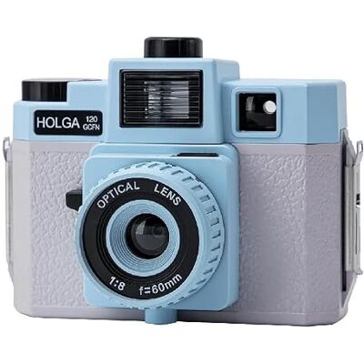 Holga Lomo 120GCFN Appareil photo moyen format avec lentille en verre et flash Gris/bleu Holga Lomo 120GCFN Appareil photo moyen format avec lentille en verre et flash Gris/bleu