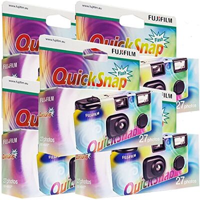 Fujifilm Quicksnap Flash Lot de 5 appareils photo jetables 27 photos avec flash Fujifilm Quicksnap Flash Lot de 5 appareils photo jetables 27 photos avec flash