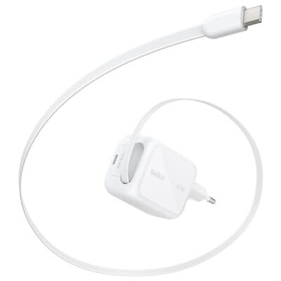 Belkin UltraCharge Chargeur USB C, 45 W Avec Câble USB-C Rétractable 80 CM Et Port Typ-C, Pour iPhone 17 Et 16 Series, Galaxy S26 Series, AirPods, Tablettes, MacBook, Ordinateurs Portables Belkin UltraCharge Chargeur USB C, 45 W Avec Câble USB-C Rétractable 80 CM Et Port Typ-C, Pour iPhone 17 Et 16 Series, Galaxy S26 Series, AirPods, Tablettes, MacBook, Ordinateurs Portables