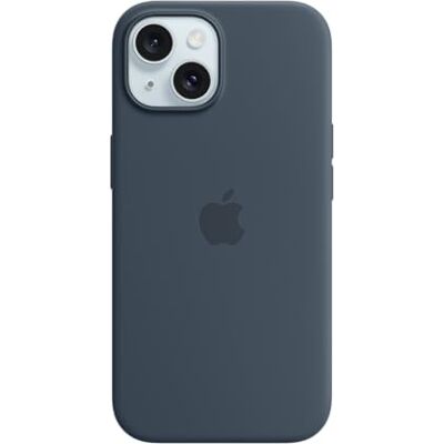 Apple Coque en silicone avec MagSafe pour iPhone 15 Bleu orage Apple Coque en silicone avec MagSafe pour iPhone 15 Bleu orage 