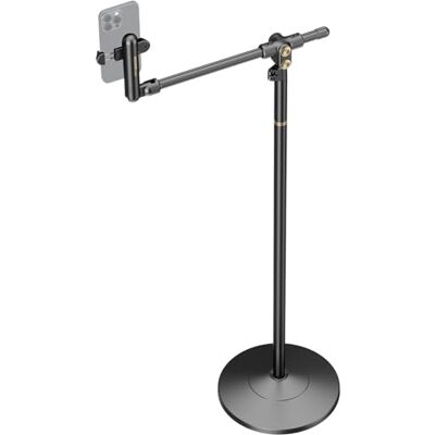 NEEWER BASICS ST009 Support de téléphone au sol avec bras d'extension horizontal, support de téléphone réglable compatible avec iPhone 16, 15 Pro Max Plus, Samsung pour enregistrement vidéo, base en NEEWER BASICS ST009 Support de téléphone au sol avec bras d'extension horizontal, support de téléphone réglable compatible avec iPhone 16, 15 Pro Max Plus, Samsung pour enregistrement vidéo, base en