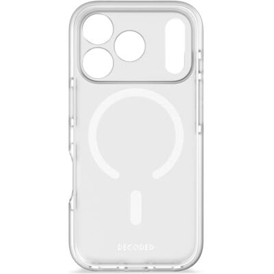 DECODED Coque pour iPhone 17, Transparent, Étui, Compatible avec MagSafe, Magnétique, Protection Caméra, Bouton Camera Control, Anti-Rayures, Blanc DECODED Coque pour iPhone 17, Transparent, Étui, Compatible avec MagSafe, Magnétique, Protection Caméra, Bouton Camera Control, Anti-Rayures, Blanc
