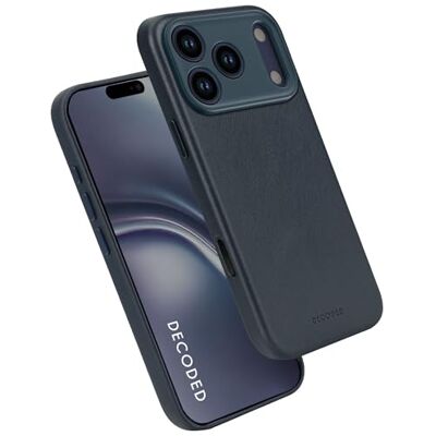 DECODED Coque pour iPhone 17 Pro Max, Cuir ECCO Premium, Compatible avec MagSafe, Magnétique, Protection Caméra, Bouton Camera Control, Anti-Rayures, Bleu DECODED Coque pour iPhone 17 Pro Max, Cuir ECCO Premium, Compatible avec MagSafe, Magnétique, Protection Caméra, Bouton Camera Control, Anti-Rayures, Bleu