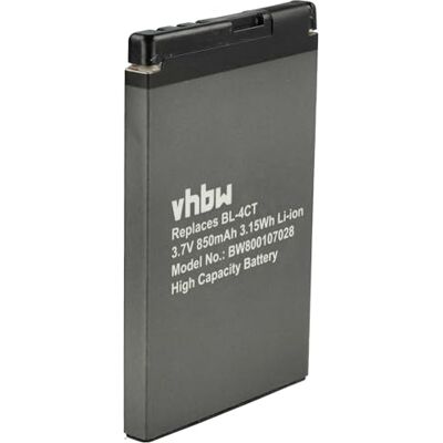 vhbw Batterie de rechange pour téléphone portable Nokia BL-4CT 850 mAh, 3,7 V, Li-ion vhbw Batterie de rechange pour téléphone portable Nokia BL-4CT 850 mAh, 3,7 V, Li-ion
