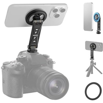 NEEWER DS031 Support magnétique pour téléphone portable avec griffe, support de smartphone en métal pour trépied et appareil photo, compatible avec MagSafe iPhone, Samsung, Huawei, Android pour NEEWER DS031 Support magnétique pour téléphone portable avec griffe, support de smartphone en métal pour trépied et appareil photo, compatible avec MagSafe iPhone, Samsung, Huawei, Android pour