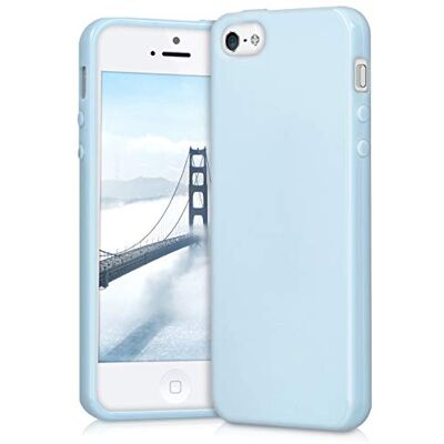 kwmobile Housse compatible avec Apple iPhone SE (1.Gen 2016) / iPhone 5 / iPhone 5S coque Housse de téléphone protection souple en silicone bleu clair mat kwmobile Housse compatible avec Apple iPhone SE (1.Gen 2016) / iPhone 5 / iPhone 5S coque Housse de téléphone protection souple en silicone bleu clair mat