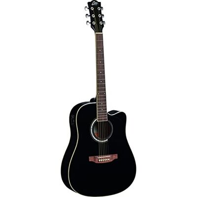 EKO RANGER CW EQ BLACK Guitare Acoustique Électrique Bandes et Bas Tilleul Manche Bouleau, Couleur Noir EKO RANGER CW EQ BLACK Guitare Acoustique Électrique Bandes et Bas Tilleul Manche Bouleau, Couleur Noir