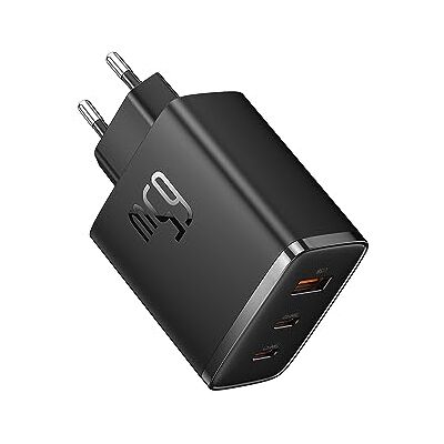 Baseus Chargeur USB C, 65 W, bloc d'alimentation 3 ports PD, avec PPS, chargeur rapide GaN compatible avec MacBook Pro/Air, iPhone 15/14/13/12, iPad Pro, Galaxy S23 Ultra, S23+, S23, S22, etc Baseus Chargeur USB C, 65 W, bloc d'alimentation 3 ports PD, avec PPS, chargeur rapide GaN compatible avec MacBook Pro/Air, iPhone 15/14/13/12, iPad Pro, Galaxy S23 Ultra, S23+, S23, S22, etc