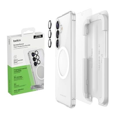 Belkin ScreenForce Titan 3 en 1 Lot d'Accessoires pour Samsung Galaxy S26+ avec Protection d'Écran Antirayure, Coque de Protection Anti-Impact de Choc et Protections d'Objectifs, Antichute de 4m Belkin ScreenForce Titan 3 en 1 Lot d'Accessoires pour Samsung Galaxy S26+ avec Protection d'Écran Antirayure, Coque de Protection Anti-Impact de Choc et Protections d'Objectifs, Antichute de 4m