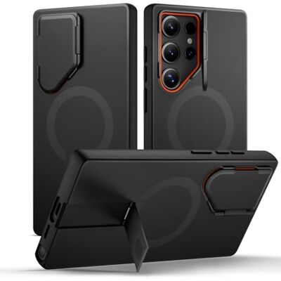 SURITCH Coque magnétique compatible avec Samsung Galaxy S24 Ultra avec protection d'appareil photo et béquille en métal réglable antichoc – Coque de protection fine pour Galaxy S24 Ultra 5G – Noir SURITCH Coque magnétique compatible avec Samsung Galaxy S24 Ultra avec protection d'appareil photo et béquille en métal réglable antichoc – Coque de protection fine pour Galaxy S24 Ultra 5G – Noir