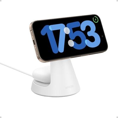 Anker MagGo Chargeur Induction iPhone 15W 2-en-1 Compatible MagSafe, Ultra-Rapide, certifié Qi2, réglable et Super résistant, pour iPhone 16/15, AirPods Pro et Plus (Adaptateur Non fourni) Anker MagGo Chargeur Induction iPhone 15W 2-en-1 Compatible MagSafe, Ultra-Rapide, certifié Qi2, réglable et Super résistant, pour iPhone 16/15, AirPods Pro et Plus (Adaptateur Non fourni)