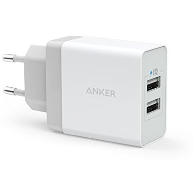 Anker Chargeur USB 2 ports 24 W avec technologie PowerIQ pour iPhone, iPad, Samsung Galaxy, Note, Nexus, HTC, Motorola, LG, Xiaomi et autres (blanc) Anker Chargeur USB 2 ports 24 W avec technologie PowerIQ pour iPhone, iPad, Samsung Galaxy, Note, Nexus, HTC, Motorola, LG, Xiaomi et autres (blanc)
