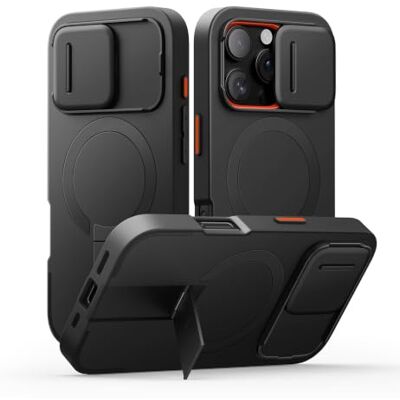 SURITCH Coque magnétique compatible avec iPhone 16 Pro, boîtier résistant aux chocs étui de protection ultra fin avec couvercle de l'appareil photo coulissant et support réglable(noir) SURITCH Coque magnétique compatible avec iPhone 16 Pro, boîtier résistant aux chocs étui de protection ultra fin avec couvercle de l'appareil photo coulissant et support réglable(noir)