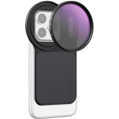 NEEWER Adaptateur magnétique 6.3" pour support de filtre d’objectif de téléphone, plaque arrière avec filtre ND variable 67mm (ND 2-32), compatible MagSafe iPhone 12/13/14/15/16/17 et versions Pro NEEWER Adaptateur magnétique 6.3" pour support de filtre d’objectif de téléphone, plaque arrière avec filtre ND variable 67mm (ND 2-32), compatible MagSafe iPhone 12/13/14/15/16/17 et versions Pro