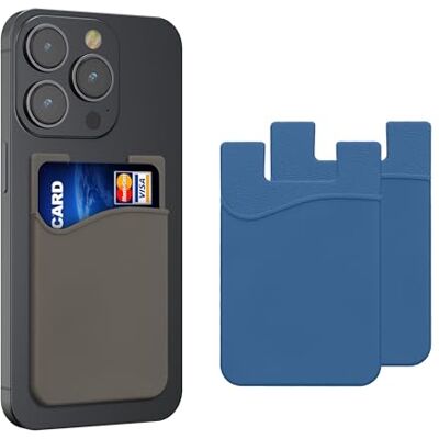kwmobile 3x Porte-Carte Adhésif pour Téléphone Pochette Autocollante Silicone pour Smartphone Format Carte Bleue bleu marine-bleu marine-gris kwmobile 3x Porte-Carte Adhésif pour Téléphone Pochette Autocollante Silicone pour Smartphone Format Carte Bleue bleu marine-bleu marine-gris