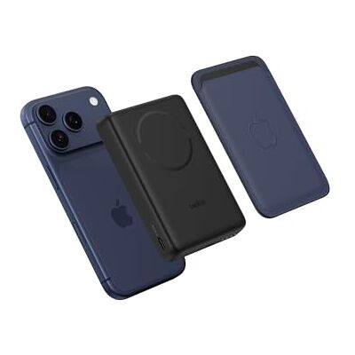 Belkin BoostCharge Batterie Externe Magnétique 10 000 mAh Noir Chargeur Portable Sans Fil Qi2 10K, Anneau Magnétique Pour Accessoires, 2 x USB-C, Chargeur Préchargé, Câble Inclus Belkin BoostCharge Batterie Externe Magnétique 10 000 mAh Noir Chargeur Portable Sans Fil Qi2 10K, Anneau Magnétique Pour Accessoires, 2 x USB-C, Chargeur Préchargé, Câble Inclus