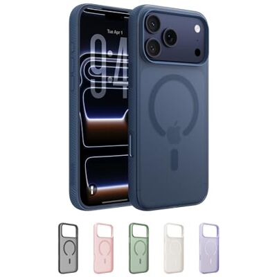 Belkin SheerForce Grip Coque iPhone 17 Pro Max, Coque de Protection Compatible MagSafe, Design Fin, Protection Avec Rainures Antidérapantes, Magnétique et Anti-Impacts- Bleu Belkin SheerForce Grip Coque iPhone 17 Pro Max, Coque de Protection Compatible MagSafe, Design Fin, Protection Avec Rainures Antidérapantes, Magnétique et Anti-Impacts- Bleu