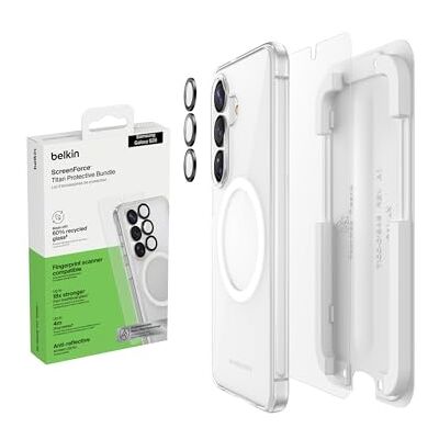 Belkin ScreenForce Titan 3 en 1 Lot d'Accessoires pour Samsung Galaxy S26 avec Protection d'Écran Antirayure, Coque de Protection Anti-Impact de Choc et Protections d'Objectifs, Antichute de 4m Belkin ScreenForce Titan 3 en 1 Lot d'Accessoires pour Samsung Galaxy S26 avec Protection d'Écran Antirayure, Coque de Protection Anti-Impact de Choc et Protections d'Objectifs, Antichute de 4m
