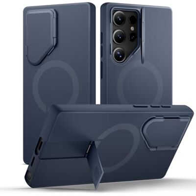 SURITCH Coque magnétique compatible avec Samsung Galaxy S24 Ultra avec protection d'appareil photo et béquille en métal réglable antichoc coque de protection fine pour Galaxy S24 Ultra 5G Bleu foncé SURITCH Coque magnétique compatible avec Samsung Galaxy S24 Ultra avec protection d'appareil photo et béquille en métal réglable antichoc coque de protection fine pour Galaxy S24 Ultra 5G Bleu foncé
