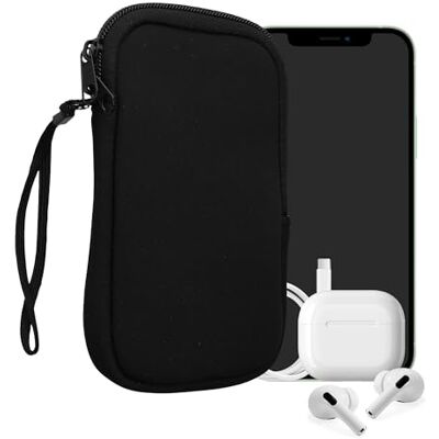 kwmobile Housse universelle smartphone Pochette de protection 15,2 x 8,3 cm pour téléphone portable M 5,5" en néoprène noir kwmobile Housse universelle smartphone Pochette de protection 15,2 x 8,3 cm pour téléphone portable M 5,5" en néoprène noir
