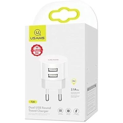 USAMS TRAVEL CHARGING SET 2.1A, EU (Lightning) USAMS TRAVEL CHARGING SET 2.1A, EU (Lightning)