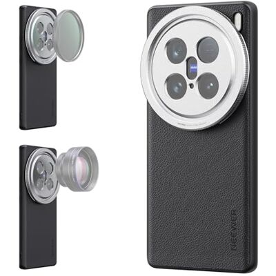 NEEWER PA113 Étui de protection pour téléphone compatible avec VIVO X100 Ultra en similicuir TPU + PC avec supports d'objectif de 17 mm et adaptateur de filtre 67 mm pour chargement sans fil, noir + NEEWER PA113 Étui de protection pour téléphone compatible avec VIVO X100 Ultra en similicuir TPU + PC avec supports d'objectif de 17 mm et adaptateur de filtre 67 mm pour chargement sans fil, noir +