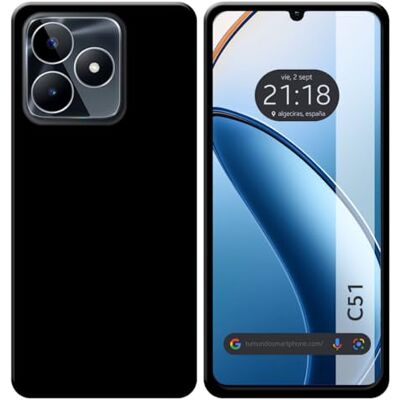 Tumundosmartphone Coque en silicone gel TPU noire pour Realme C51 Tumundosmartphone Coque en silicone gel TPU noire pour Realme C51