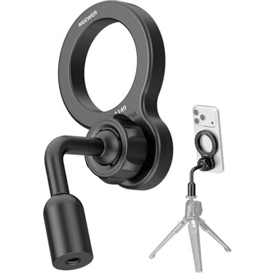 NEEWER BASICS PA149 Adaptateur de trépied magnétique pour téléphone, tête sphérique à 360 °, en aluminium, compact, léger, compatible avec MagSafe, iPhone, Samsung, Android, enregistrement vidéo NEEWER BASICS PA149 Adaptateur de trépied magnétique pour téléphone, tête sphérique à 360 °, en aluminium, compact, léger, compatible avec MagSafe, iPhone, Samsung, Android, enregistrement vidéo