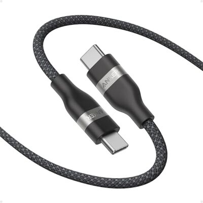 Anker Câble USB-C vers USB-C, 240W Tressé Upcyclé, Chargeur Type C Rapide, Câble pour iPhone 17/17Pro / 17 Plus / 17ProMax, MacBook Pro, iPad Pro/Air 5, Galaxy S23 et autres(1,8m, Noir) Anker Câble USB-C vers USB-C, 240W Tressé Upcyclé, Chargeur Type C Rapide, Câble pour iPhone 17/17Pro / 17 Plus / 17ProMax, MacBook Pro, iPad Pro/Air 5, Galaxy S23 et autres(1,8m, Noir)