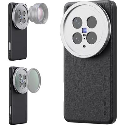NEEWER Étui de protection pour téléphone X200 Ultra En similicuir TPU + PC Avec supports d'objectif de 17 mm et adaptateur de filtre 67 mm pour chargement sans fil Noir + argenté NEEWER Étui de protection pour téléphone X200 Ultra En similicuir TPU + PC Avec supports d'objectif de 17 mm et adaptateur de filtre 67 mm pour chargement sans fil Noir + argenté