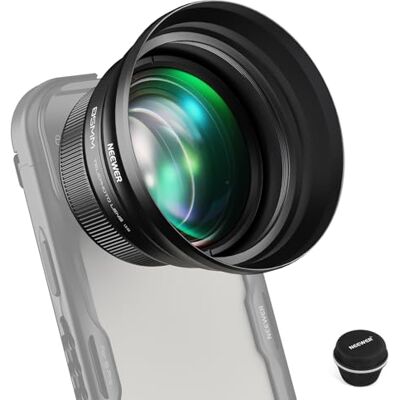 NEEWER Téléobjectif HD 85 mm uniquement pour plaque arrière de filetage de 17 mm, grossissement 2,5x compatible avec étui de cage de téléphone SmallRig pour iPhone Samsung avec adaptateur d'objectif NEEWER Téléobjectif HD 85 mm uniquement pour plaque arrière de filetage de 17 mm, grossissement 2,5x compatible avec étui de cage de téléphone SmallRig pour iPhone Samsung avec adaptateur d'objectif