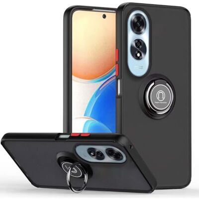 Tumundosmartphone Coque mate avec bord noir et anneau rotatif à 360 ° pour Oppo A60 4G Tumundosmartphone Coque mate avec bord noir et anneau rotatif à 360 ° pour Oppo A60 4G