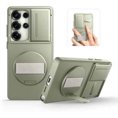 SURITCH Coque compatible avec Samsung Galaxy S25 Ultra Avec dragonne rotative à 360° Support de téléphone Support debout et étui antidérapant pour appareil photo Résistant aux chocs Vert SURITCH Coque compatible avec Samsung Galaxy S25 Ultra Avec dragonne rotative à 360° Support de téléphone Support debout et étui antidérapant pour appareil photo Résistant aux chocs Vert