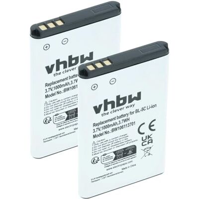 vhbw Lot de 2 batteries compatibles avec Doro 7439, Domo, 7001H, 7001H Eco, Easy 5 Plus, DFC-0150, DFC-0190 mobile, smartphone (1000 mAh, 3,7 V, Li-Ion) vhbw Lot de 2 batteries compatibles avec Doro 7439, Domo, 7001H, 7001H Eco, Easy 5 Plus, DFC-0150, DFC-0190 mobile, smartphone (1000 mAh, 3,7 V, Li-Ion)