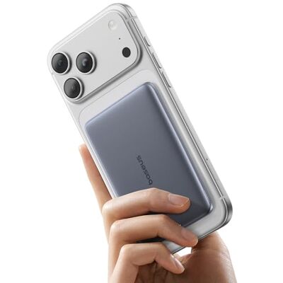 Baseus Picogo AM41 Power Bank, batterie externe Magsafe ultra fine 5000 mAh, charge rapide PD 20 W, portable, batterie externe magnétique sans fil avec câble USB C pour iPhone 17/16/15/14/13/12, gris Baseus Picogo AM41 Power Bank, batterie externe Magsafe ultra fine 5000 mAh, charge rapide PD 20 W, portable, batterie externe magnétique sans fil avec câble USB C pour iPhone 17/16/15/14/13/12, gris
