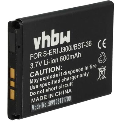vhbw Batterie Remplacement pour Sony BST-36 pour Smartphone (600mAh, 3,7V, Li-ION) vhbw Batterie Remplacement pour Sony BST-36 pour Smartphone (600mAh, 3,7V, Li-ION)