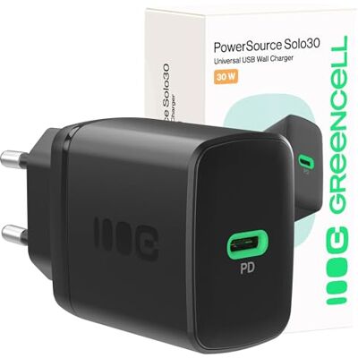 GREEN CELL GC CHARB-30C-B - Chargeur USB-C 30W Noir GREEN CELL GC CHARB-30C-B - Chargeur USB-C 30W Noir