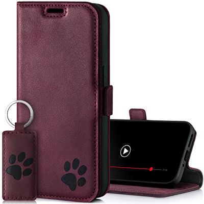 SURAZO Étui de protection fin magnétique pour Xiaomi 13 Ultra En cuir véritable Motif pattes Étui à rabat RFID Fonction support Compartiment pour cartes Étui à rabat en cuir (bordeaux) SURAZO Étui de protection fin magnétique pour Xiaomi 13 Ultra En cuir véritable Motif pattes Étui à rabat RFID Fonction support Compartiment pour cartes Étui à rabat en cuir (bordeaux)
