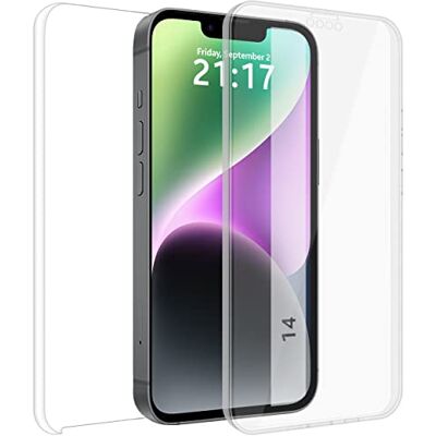 Tumundosmartphone Coque double transparente Pc + TPU Full Body 360 compatible avec iPhone 14 (6.1) Tumundosmartphone Coque double transparente Pc + TPU Full Body 360 compatible avec iPhone 14 (6.1)